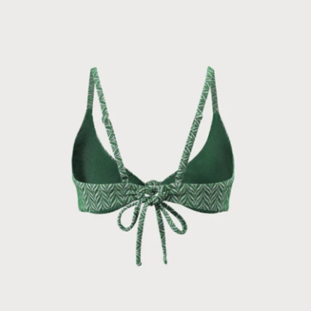 Green Patterned Bikini Top - Picture 4 of 9